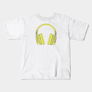 Yellow headphones Kids T-Shirt